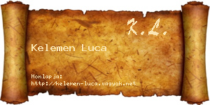 Kelemen Luca névjegykártya